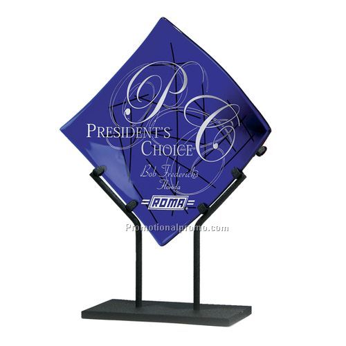 Cobalt Art Glass Plate - 9