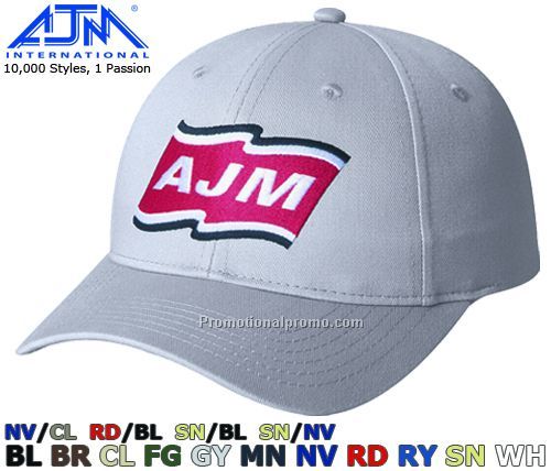 Constructed Contour Style. Deluxe Polycotton Drill, 6 Panel Caps