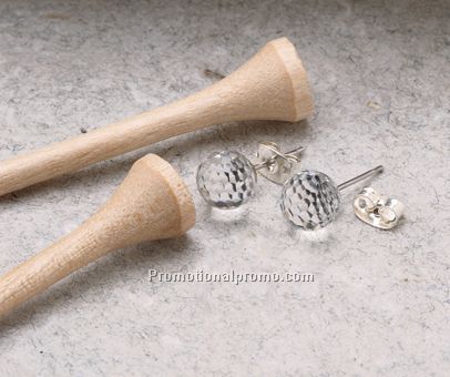 Crystal golf ball earrings