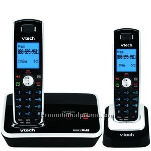DECT 6.0 Expandable Two Handset Cordless Phone System