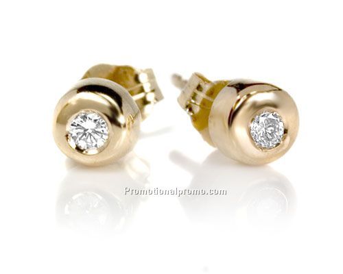 Diamond earrings in 14k white gold, .15 tcw