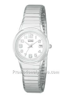 EXPANSION BAND - Ladies' Eco-Drive Expansion Band White Dial - Silver Tone
