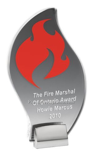 Flame Award with Chrome Base and Laser Imprint