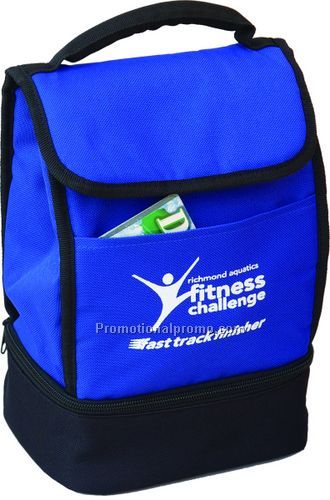 Flip Top Lunch bag- royal/black