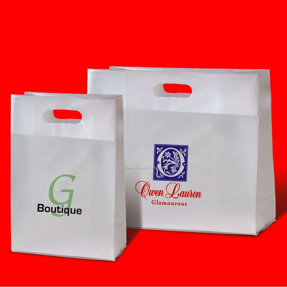 Frosted Fold Over Die Cut Bags