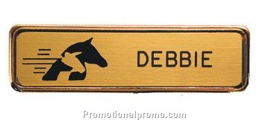 Imprinted and Engraved Metal Frame Badge - 2 3/4