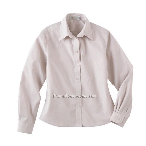 LADIES' LONG SLEEVE WRINKLE RESISTANT YARN-DYED SHIRT