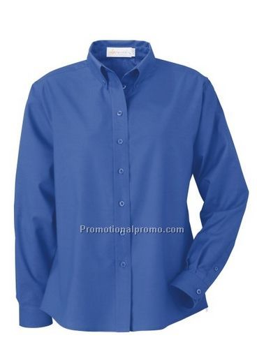 LADIES' WRINKLE RESISTANT LONG SLEEVE BUTTON-DOWN OXFORD SHIRT