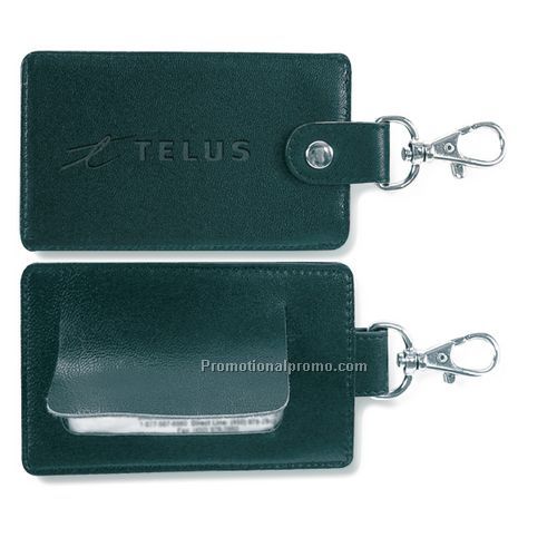 Leather luggage tag