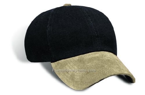 Low Fit, Stonewashed Denim, Suede Peak & Button