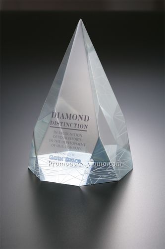 Lucite Embedment Diamond Award Pyramid