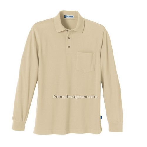 MEN37459 ONE-POCKET LONG SLEEVE PIQUE POLO WITH TEFLON44604/B>