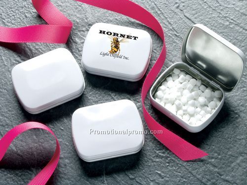 MINI HINGED TIN WITH POWER MINTS 4 CP PRINT