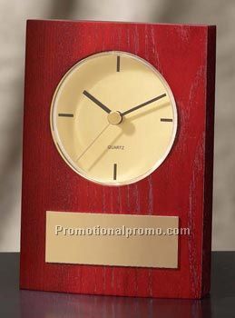 Mahogany Finish Desk Clock 3.75