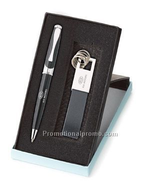 Maxine Ballpoint & Leather Key Ring Set - Colorplay or Chocolate