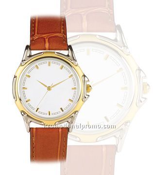 Metropolitan - ladies gold/silver case with leather strap