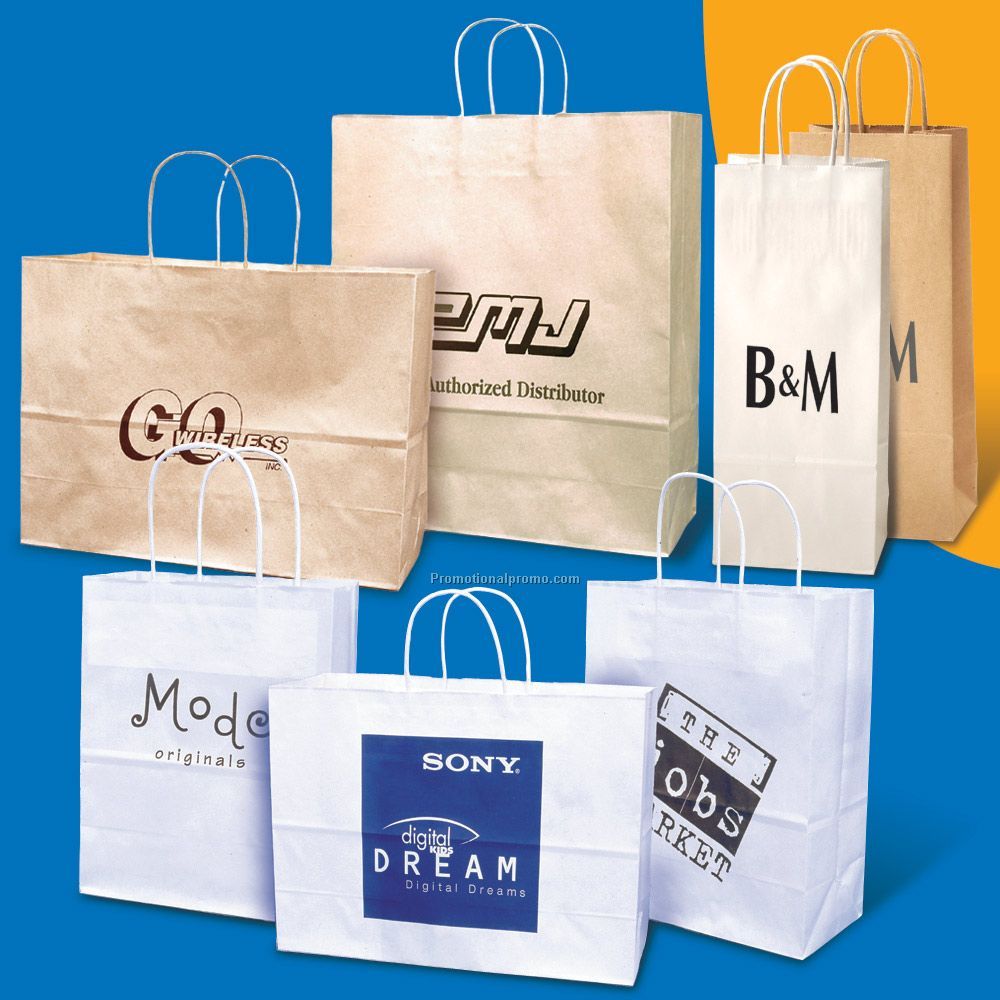 Paper Shopping Bags - Natural Kraft