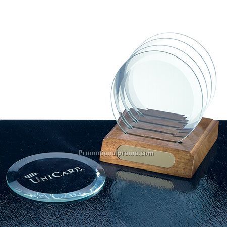 ROUND CLEAR GLASS COASTERS 4