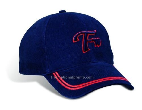 Semi-Low Fit, Ultratouch Deluxe Heavyweight Brushed Cotton Twill, 2 Rows of Embroidery on Peak