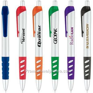 Silver Ribby Grippy Pen