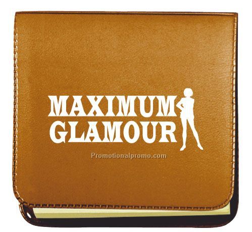 Small sticky note pad with deluxe vinyl cover