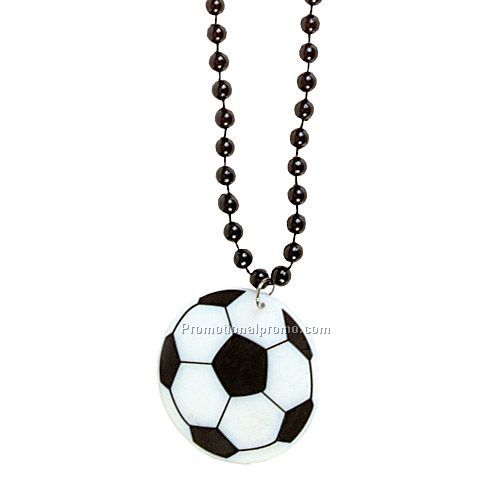 Soccer Black Bead Pendant - 33
