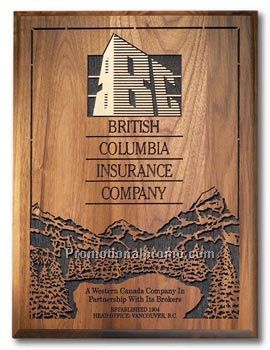 Solid Walnut Plaque - Traditional Bevel - 9