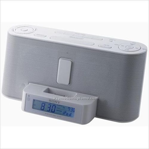 Sony Speaker Dock/Clock Radio for iPod44576and iPhone44576- White