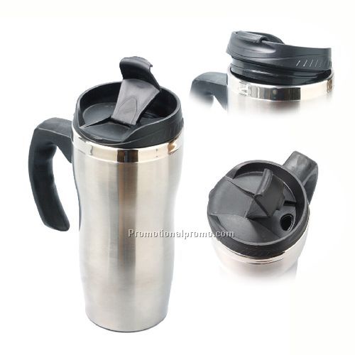Stainless Steel Mug with Screw Flip Lid S/Steel Lined