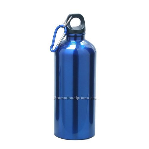 Stainless Steel Water Bottle w/Carabiner Blue 22oz