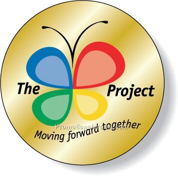 Stock Shape Brite Gold Foil Paper Roll Labels - Round