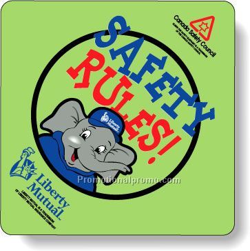 Stock Shape Fluorescent Green Roll Labels - Square with round corners