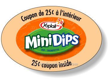 Stock Shape Fluorescent Orange Roll Labels - Oval