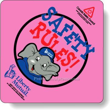 Stock Shape Fluorescent Pink Roll Labels - Square with round corners