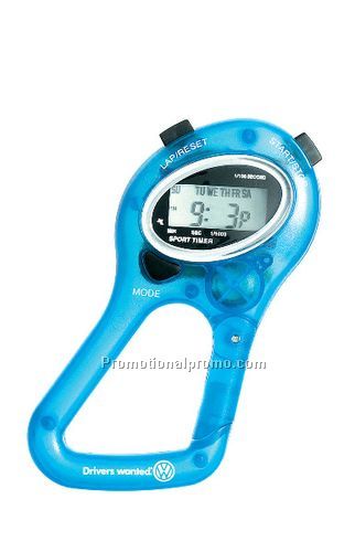 Stop Watch Carabiner - Translucent Blue