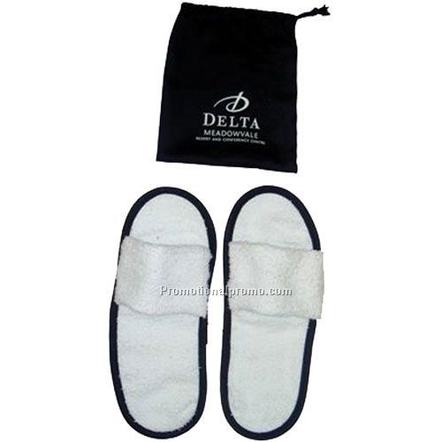 Terry Slippers With T/Draw String Bag