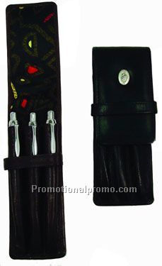 TopFlapTriplePenCase / Stone Wash Cowhide