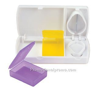 Travel Pill Box With Cutter