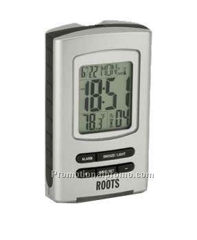 WEATHERPROOF TRAVEL ALARM CLOCK WITH TORCH