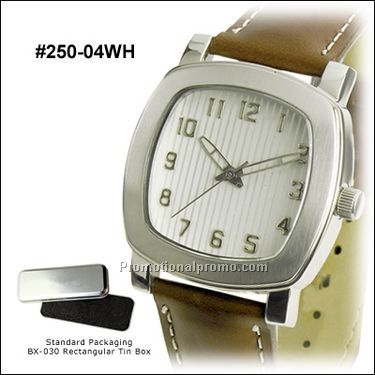 White linear face, brown strap