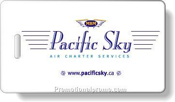 .020 White Gloss Vinyl Secure Luggage Tags / with .010 clear window sealed on back & lock strap included