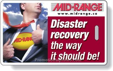 .020 White Gloss Vinyl Secure Luggage Tags39200/ with .010 clear window sealed on back & vinyl loop included