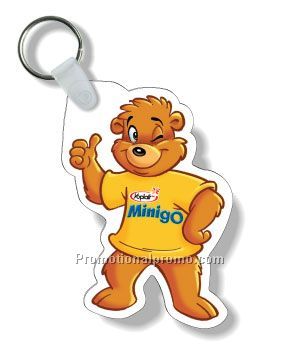 .030 Custom Shape White Plastic Key Tags / with compressed lamination both sides