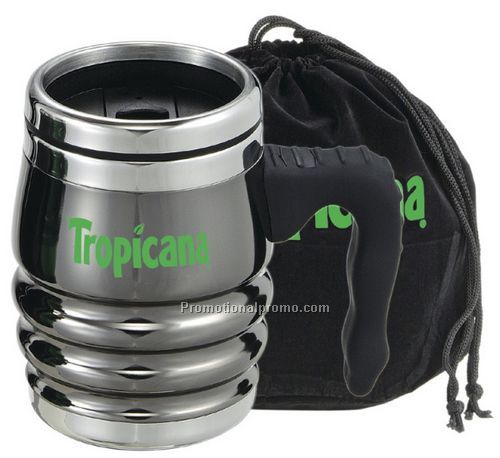 12oz. Black Chrome Tri-Roll Desk Mug