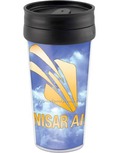 16 oz. Double Wall Plastic Tumbler with 4-Color Process Insert