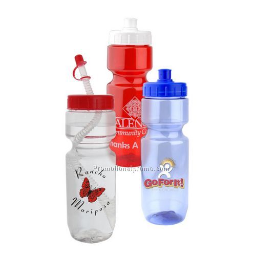 22 oz. Translucent Bike Bottle-Straw/Tip Lid