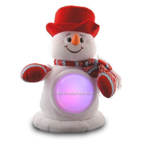 9" Red Snowman Light-Up Plush