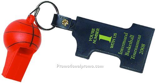 BASKETBALL WHISTLE WITH # 1 KEY TAG