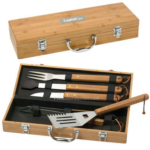 BBQ 5 Piece Deluxe Bamboo Set