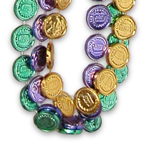 Beads - 33" Coin Mardi Gras Beads